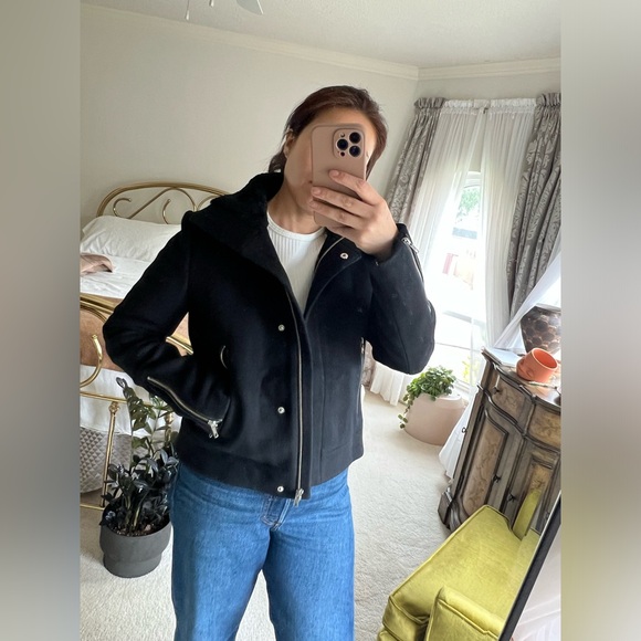 Doma Wool Lamb Fur Black Biker Jacket NWT 6208 - Picture 2 of 11